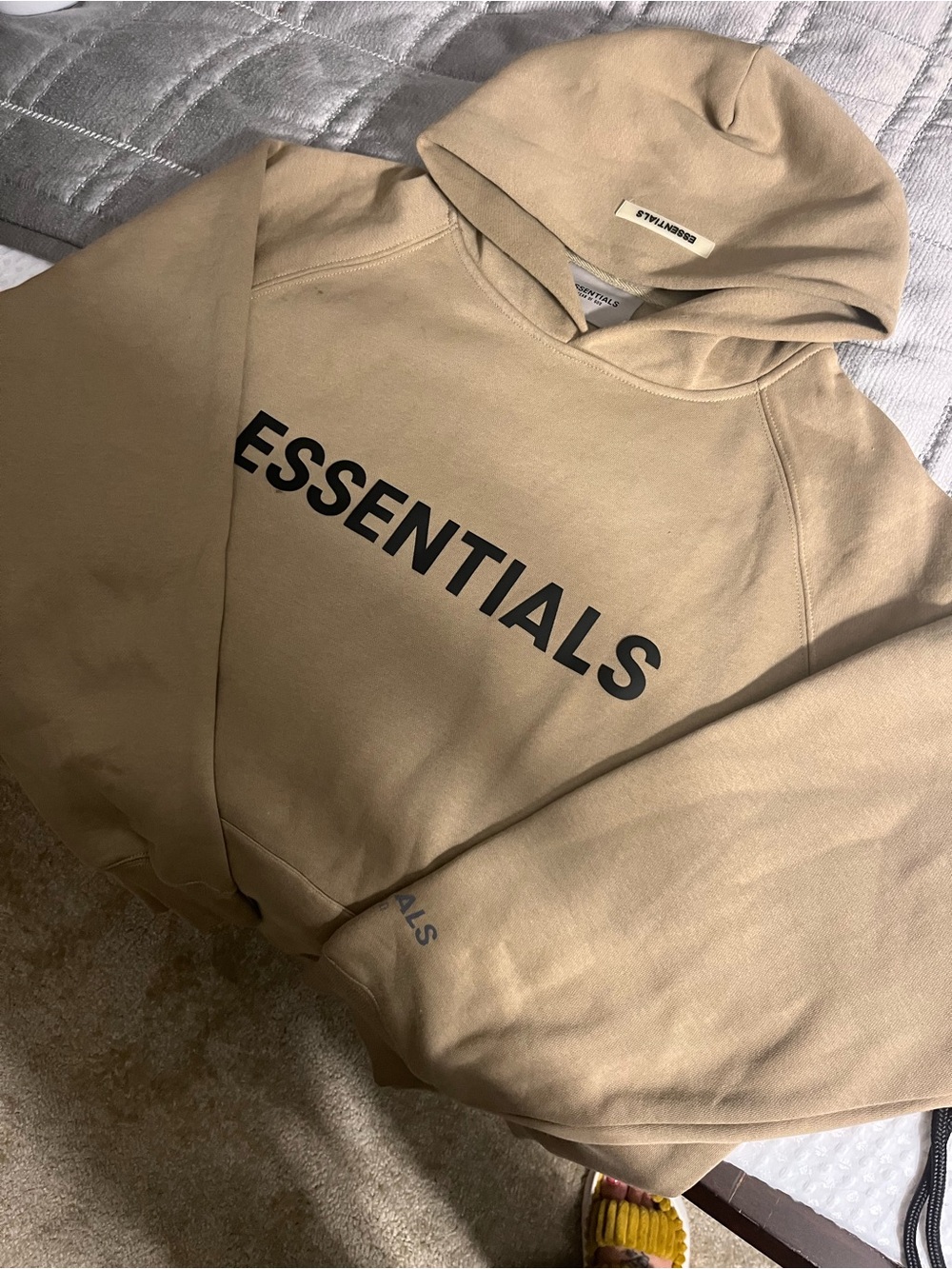 Essentials Crewneck Sweatshirt in Tan with Black Logo